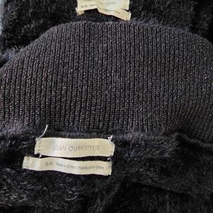 Urban Outfitters furry black two piece set - TOP & BOTTOM